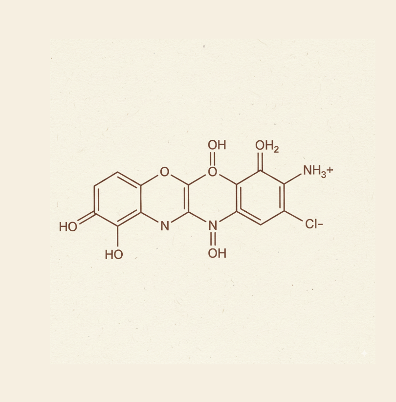 Illustration of Vitamin B6 molecule — supports energy metabolism and helps regulate mood swings during menopause.